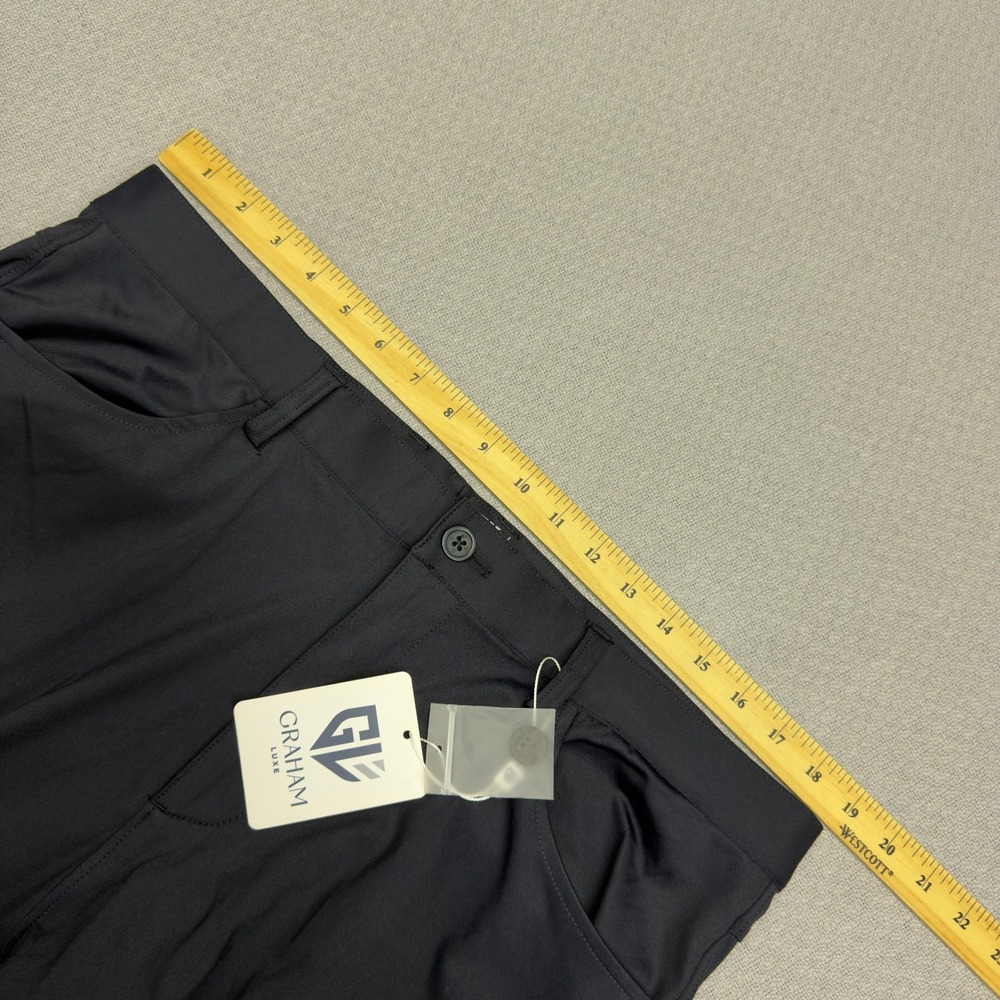 New Graham Luxe Pants Mens 38x30 Dark Gray Performance Chino‎ Golf Casual - Picture 10 of 10